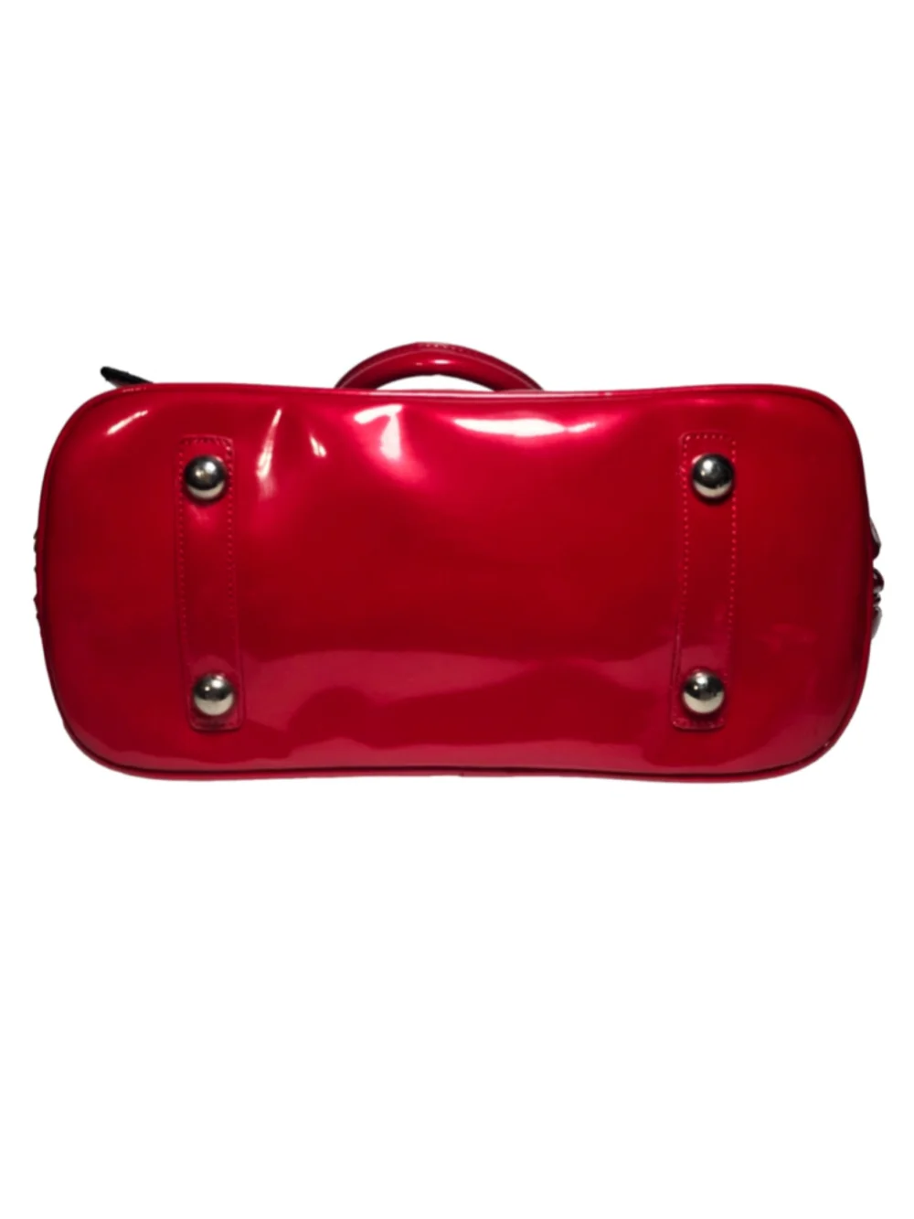 Vintage Loungefly x Hello Kitty Cherry Red Patent Leather Bowler Bag Y2K Sanrio